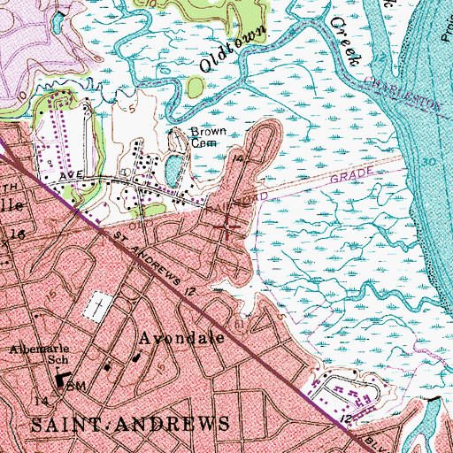 Topographic Map of Ashleyville, SC