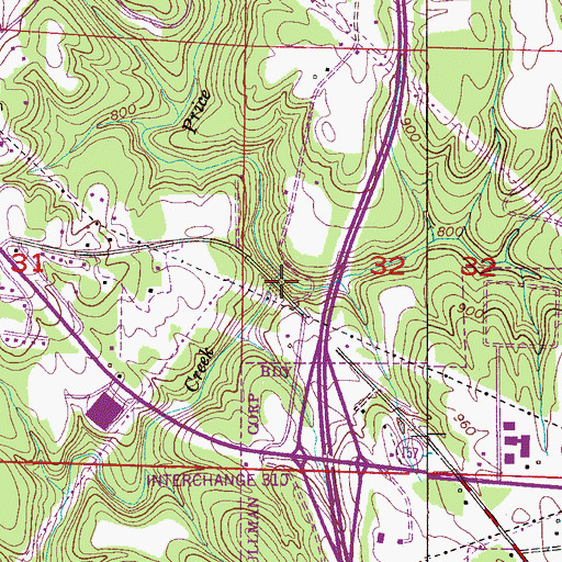 Topographic Map of Price Creek, AL