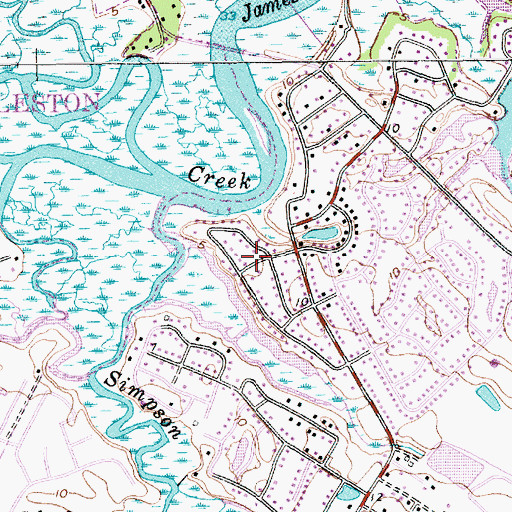 Topographic Map of Battery Point, SC