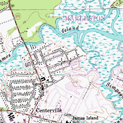 Topographic Map of Bayfront, SC
