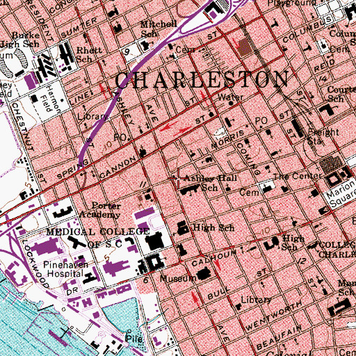 Topographic Map of Beth Israel Congregation, SC