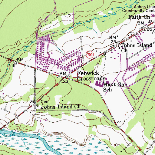Topographic Map of Bethel Church (historical), SC