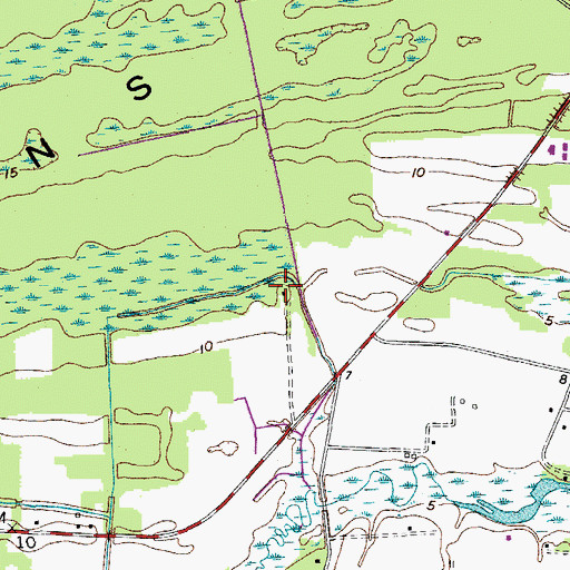 Topographic Map of Big Oaks Hunting Club, SC