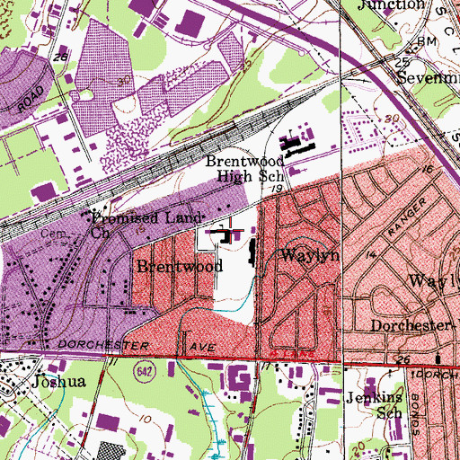 Topographic Map of Brentwood Middle School, SC