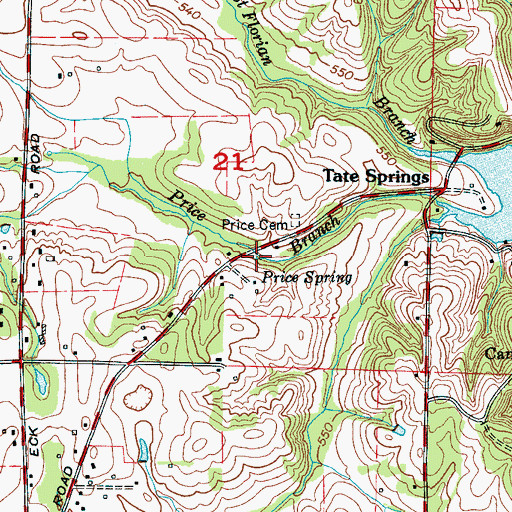 Topographic Map of Price Spring, AL