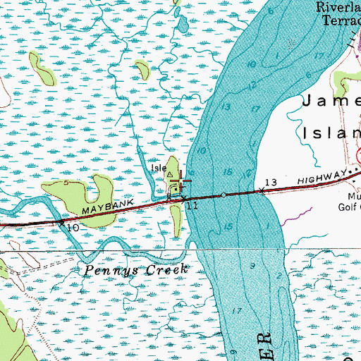 Topographic Map of Buzzards Roost Marina, SC