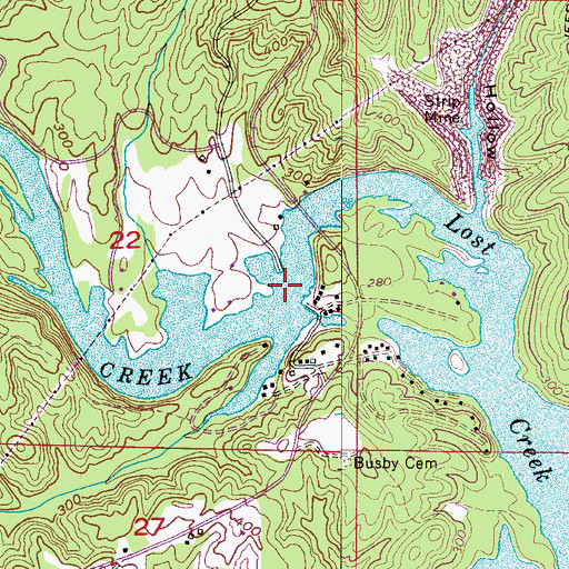 Topographic Map of Prices Bridge, AL