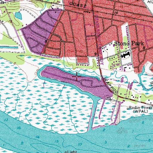 Topographic Map of Capri Isles, SC