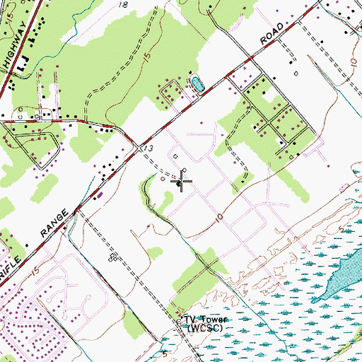 Topographic Map of Cassina Plantation, SC