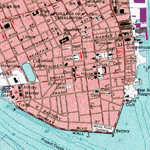Topographic Map of Cathedral of Saint John the Baptist, SC