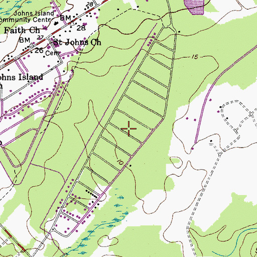 Topographic Map of Cedar Springs, SC