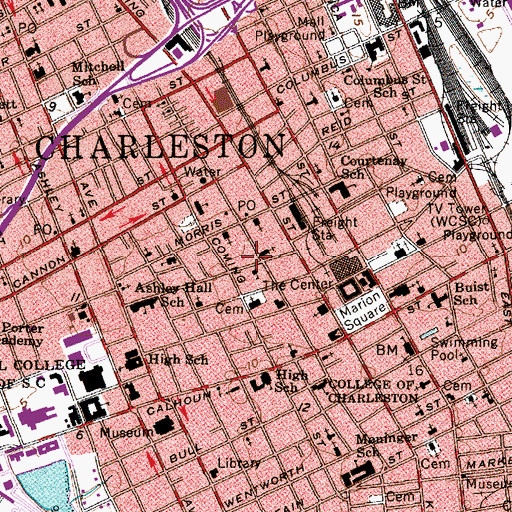 Topographic Map of Central Baptist Church, SC