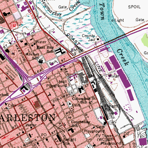 Topographic Map of Charles A Brown High School, SC