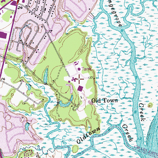 Topographic Map of Charles Towne Landing, SC