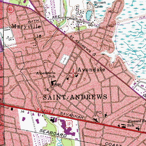 Topographic Map of Charles Towne Village, SC