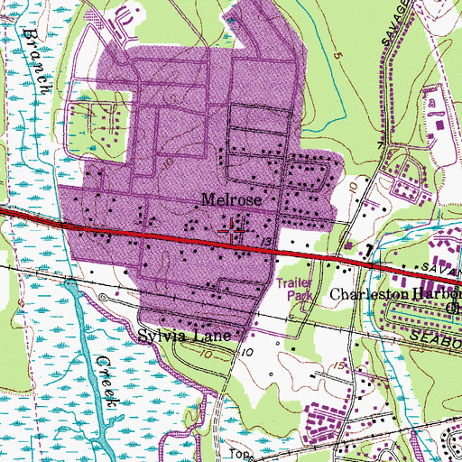 Topographic Map of Charleston Junior Academy, SC