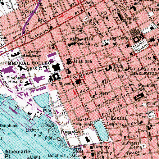 Topographic Map of Charleston Museum, SC