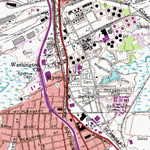 Topographic Map of Charleston Neck, SC