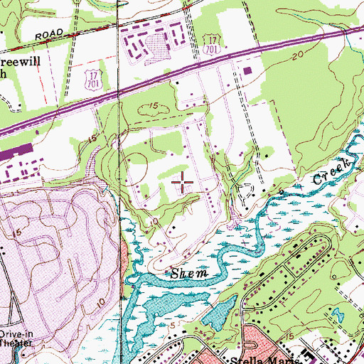 Topographic Map of Charleston Tennis Club, SC