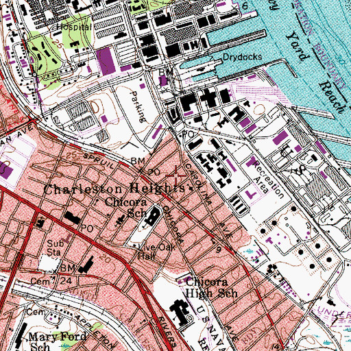 Topographic Map of Chicora Place, SC