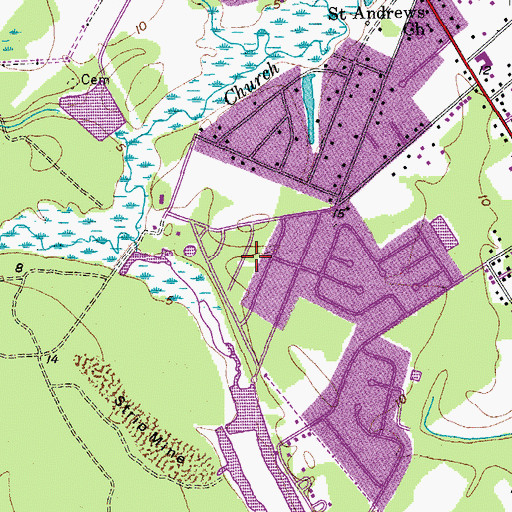 Topographic Map of Church Creek, SC