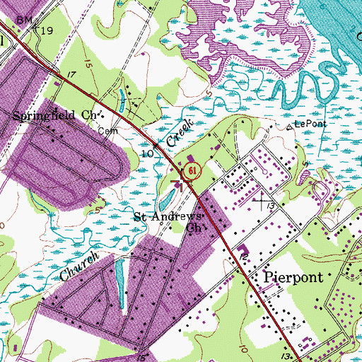 Topographic Map of Church Creek Plaza Shopping Center, SC