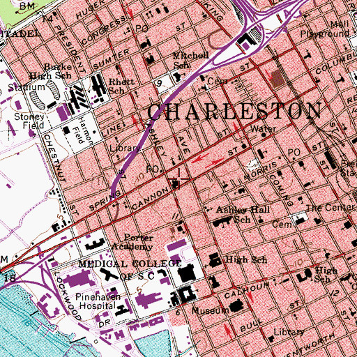 Topographic Map of Church of the Holy Communion, SC