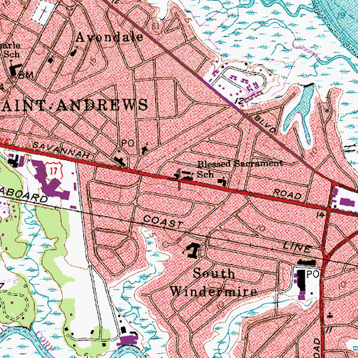 Topographic Map of Church of the Most Blessed Sacrament, SC
