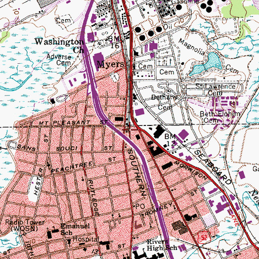 Topographic Map of Church of the Nazarene, SC