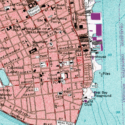 Topographic Map of Circular Congregational Church, SC