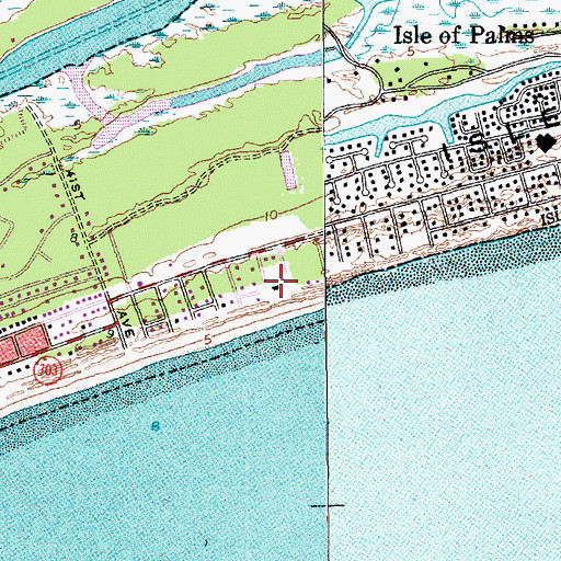 Topographic Map of Citadel Beach Club, SC