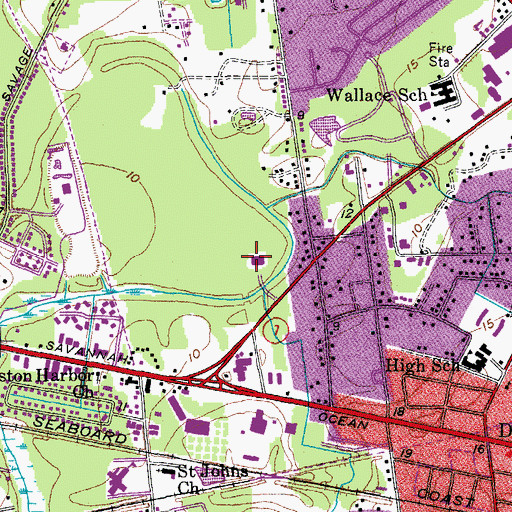 Topographic Map of Citadel Mall Shopping Center, SC