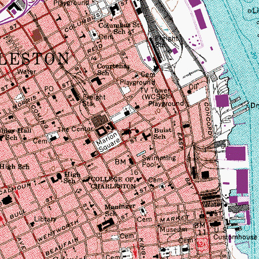Topographic Map of Citadel Square Baptist Church, SC