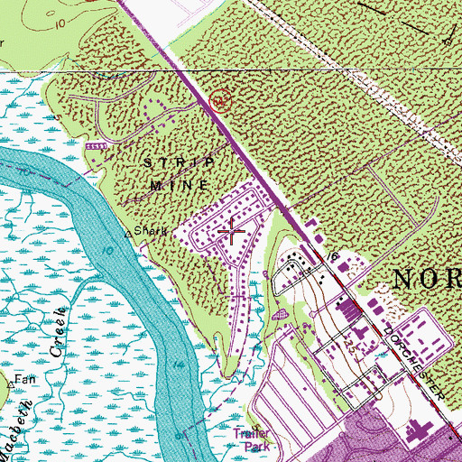 Topographic Map of Covington Hills, SC