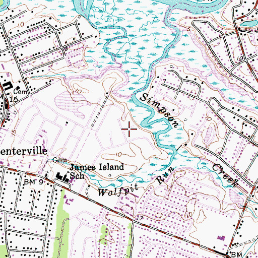 Topographic Map of Creek Point, SC