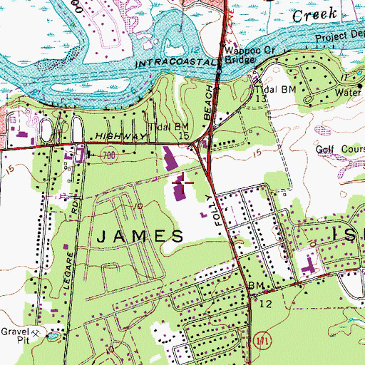 Topographic Map of Cross Creek Shopping Center, SC