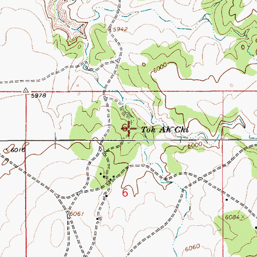 Topographic Map of Toh Ah Chi, AZ