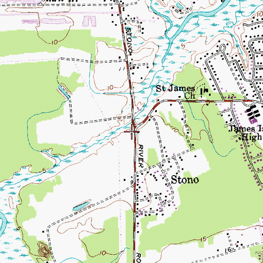 Topographic Map of Cut Ridge School (historical), SC