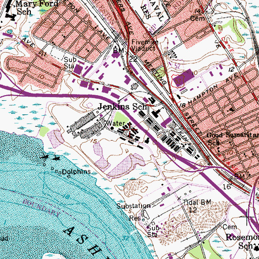 Topographic Map of Daniel Jenkins Homes, SC