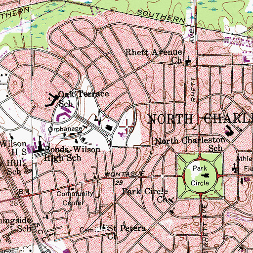 Topographic Map of Danny Jones Park, SC