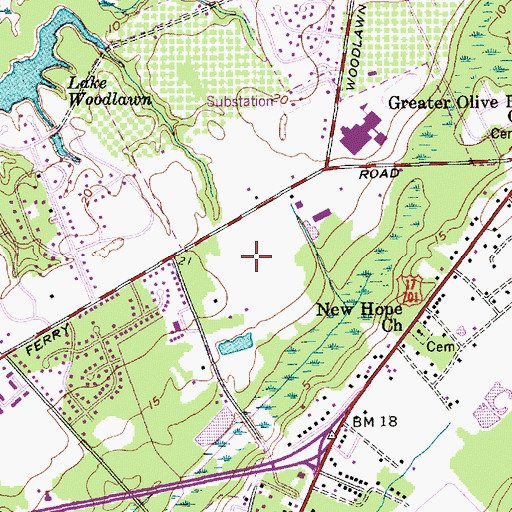 Topographic Map of East Cooper Medical Center, SC