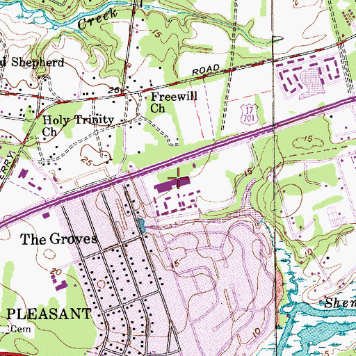 Topographic Map of East Cooper Plaza Shopping Center, SC