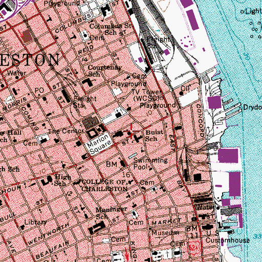 Topographic Map of Emanuel African Methodist Episcopal Church, SC