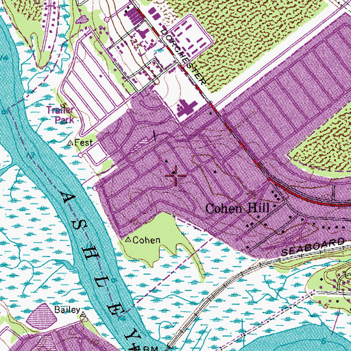 Topographic Map of Evanston Estates, SC