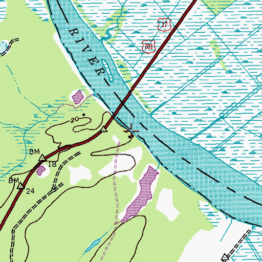 Topographic Map of Fairfield Plantation, SC