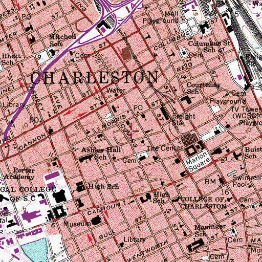 Topographic Map of City of Charleston Fire Department Station 15 Ladder 4 / 15, SC