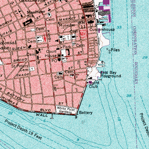 Topographic Map of First Baptist Church, SC