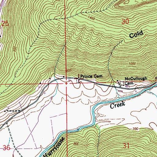 Topographic Map of Prince Cemetery, AL