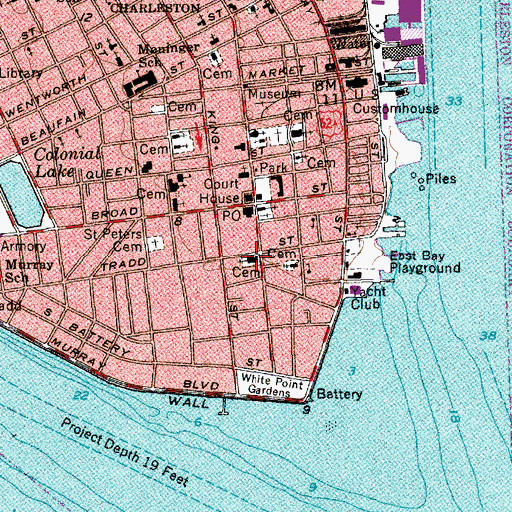Topographic Map of First Scots Presbyterian Church, SC