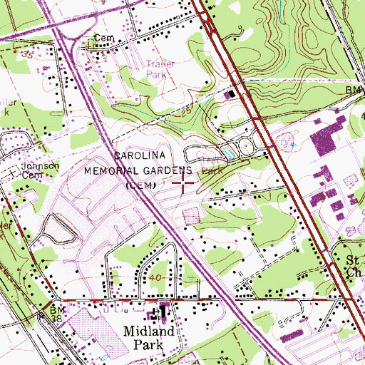 Topographic Map of Forestdale, SC